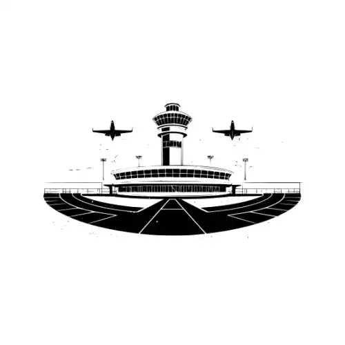 Airport Flight Terminal Silhouette SVG Design | SVG Files for Cricut & Print