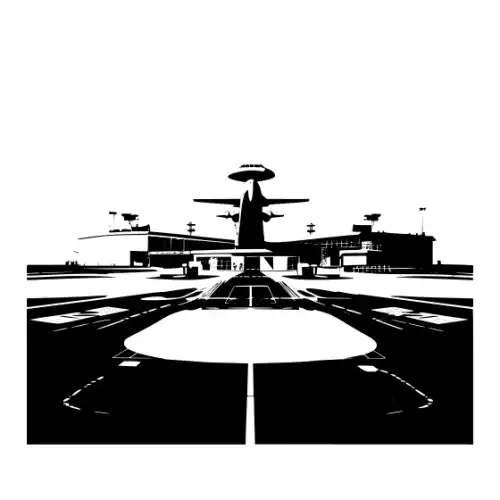 Airport Flight Terminal Silhouette SVG Design | SVG Files for Cricut & Print