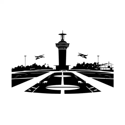 Airport Flight Terminal Silhouette SVG Design | SVG Files for Cricut & Print