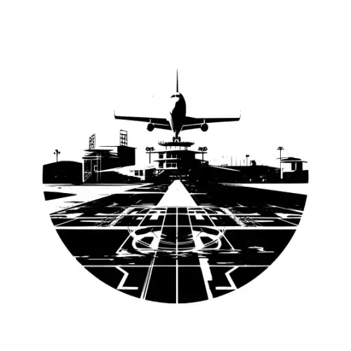Airport Flight Terminal Silhouette SVG Design | SVG Files for Cricut & Print