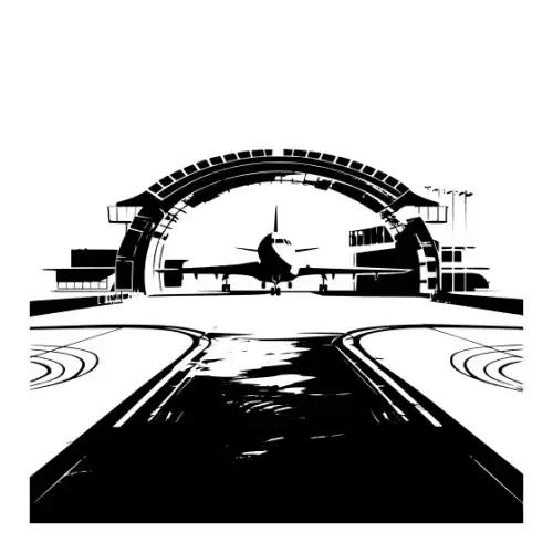 Airport Flight Terminal Silhouette SVG Design | SVG Files for Cricut & Print