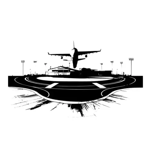 Airport Flight Terminal Silhouette SVG Design | SVG Files for Cricut & Print