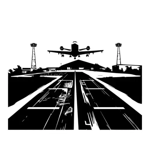 Airport Flight Terminal Silhouette SVG Design | SVG Files for Cricut & Print