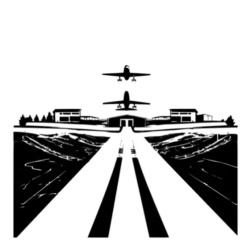 Airport Flight Terminal Silhouette SVG Design | SVG Files for Cricut & Print