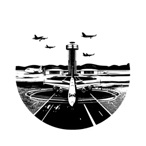 Airport Flight Terminal Silhouette SVG Design | SVG Files for Cricut & Print