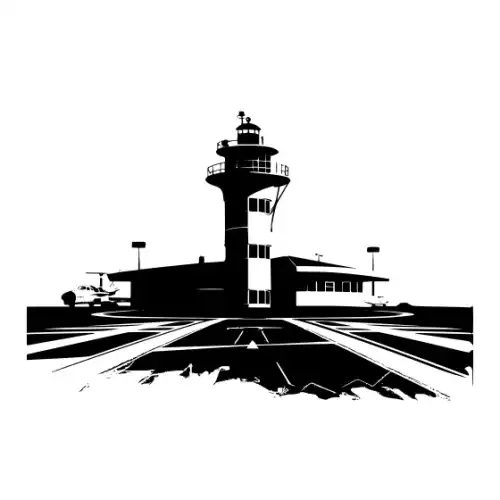 Airport Flight Terminal Silhouette SVG Design | SVG Files for Cricut & Print