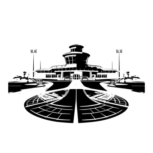 Airport Flight Terminal Silhouette SVG Design | SVG Files for Cricut & Print