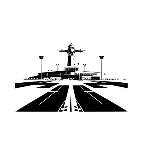 Airport Flight Terminal Silhouette SVG Design | SVG Files for Cricut & Print