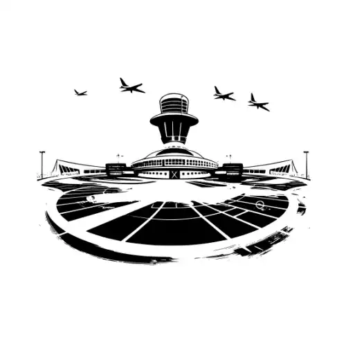 Airport Flight Terminal Silhouette SVG Design | SVG Files for Cricut & Print