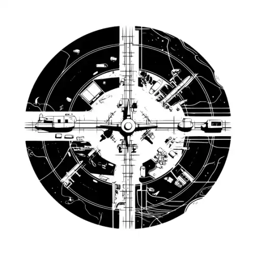 Airport Flight Terminal Silhouette SVG Design | SVG Files for Cricut & Print