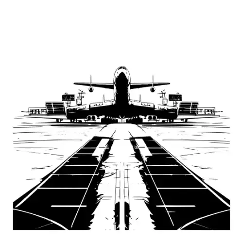 Airport Flight Terminal Silhouette SVG Design | SVG Files for Cricut & Print