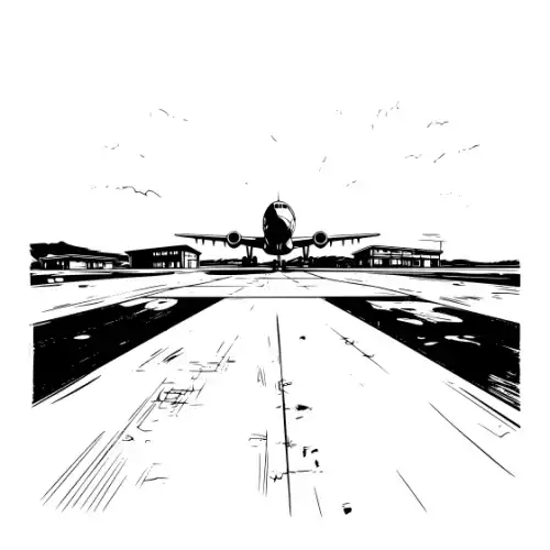 Airport Flight Terminal Silhouette SVG Design | SVG Files for Cricut & Print