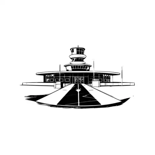 Airport Flight Terminal Silhouette SVG Design | SVG Files for Cricut & Print