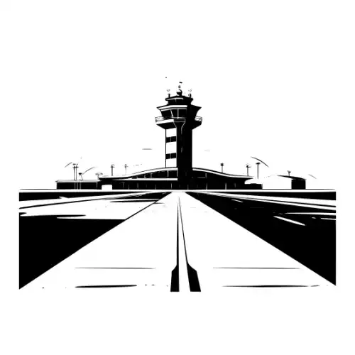 Airport Flight Terminal Silhouette SVG Design | SVG Files for Cricut & Print