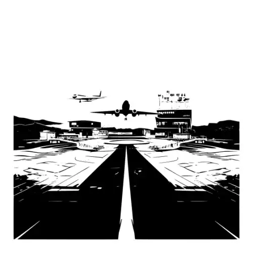 Airport Flight Terminal Silhouette SVG Design | SVG Files for Cricut & Print