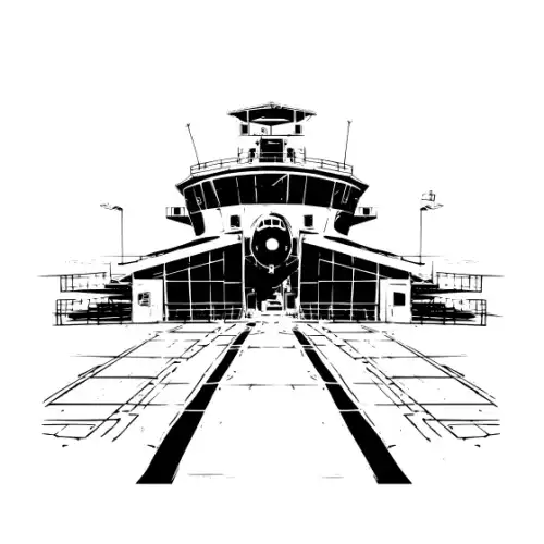 Airport Flight Terminal Silhouette SVG Design | SVG Files for Cricut & Print