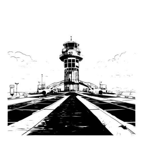 Airport Flight Terminal Silhouette SVG Design | SVG Files for Cricut & Print