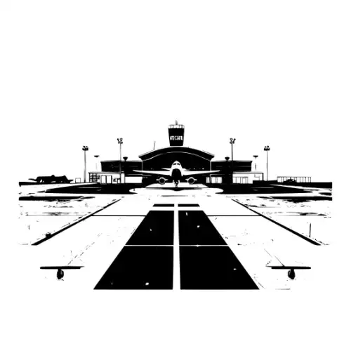 Airport Flight Terminal Silhouette SVG Design | SVG Files for Cricut & Print