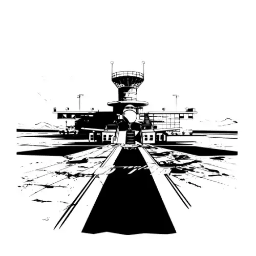 Airport Flight Terminal Silhouette SVG Design | SVG Files for Cricut & Print