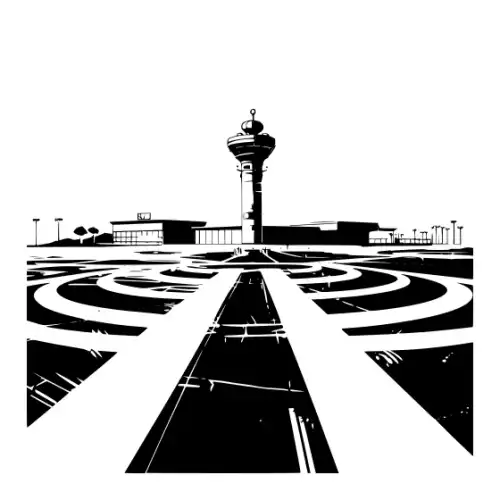 Airport Flight Terminal Silhouette SVG Design | SVG Files for Cricut & Print