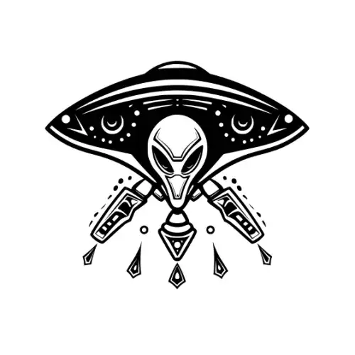 Alien Ufo Silhouette SVG Design | SVG Files for Cricut & Print