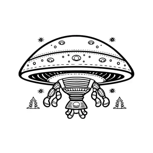 Alien Ufo Silhouette SVG Design | SVG Files for Cricut & Print