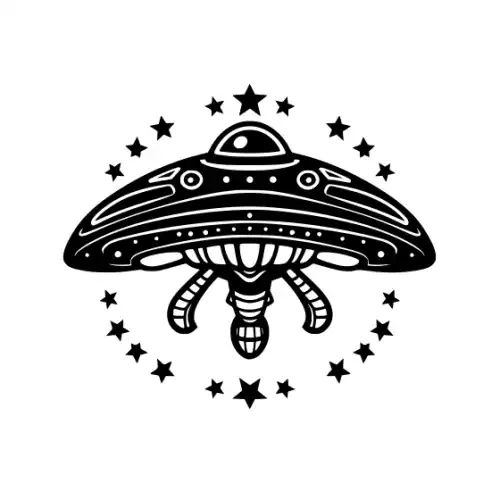 Alien Ufo Silhouette SVG Design | SVG Files for Cricut & Print