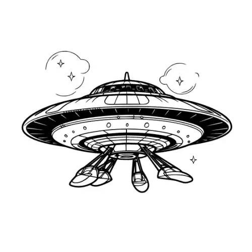 Alien Ufo Silhouette SVG Design | SVG Files for Cricut & Print