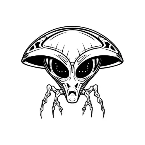 Alien Ufo Silhouette SVG Design | SVG Files for Cricut & Print