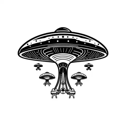 Alien Ufo Silhouette SVG Design | SVG Files for Cricut & Print