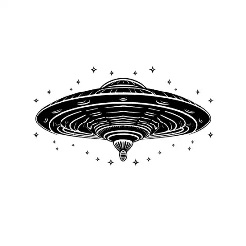 Alien Ufo Silhouette SVG Design | SVG Files for Cricut & Print