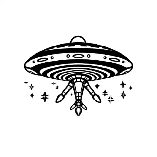 Alien Ufo Silhouette SVG Design | SVG Files for Cricut & Print