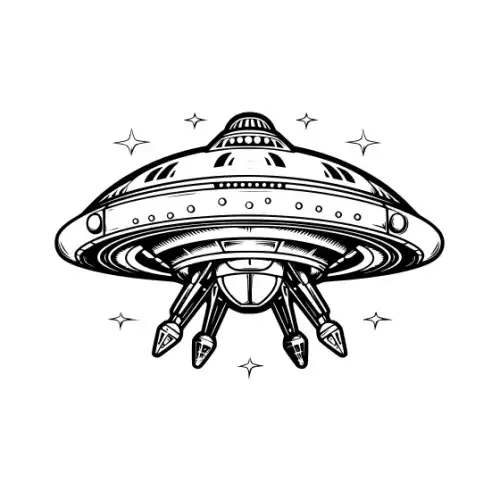 Alien Ufo Silhouette SVG Design | SVG Files for Cricut & Print