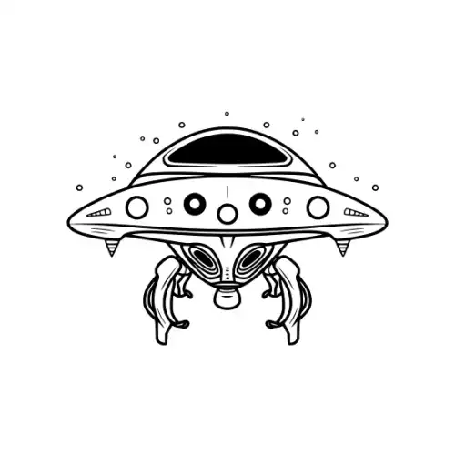 Alien Ufo Silhouette SVG Design | SVG Files for Cricut & Print