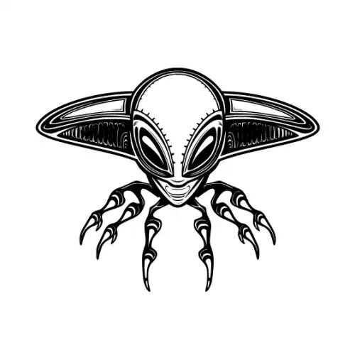 Alien Ufo Silhouette SVG Design | SVG Files for Cricut & Print