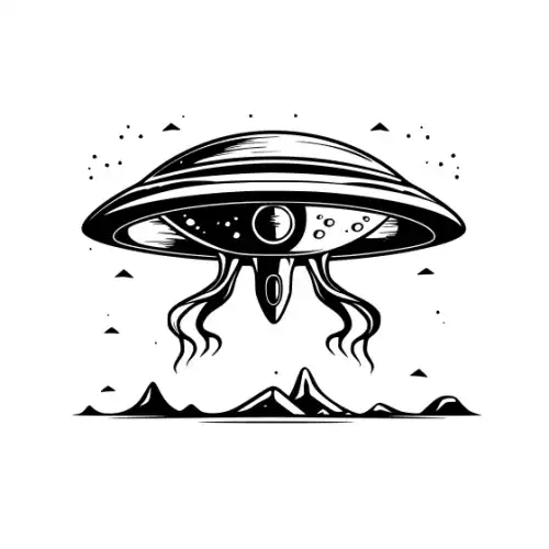 Alien Ufo Silhouette SVG Design | SVG Files for Cricut & Print