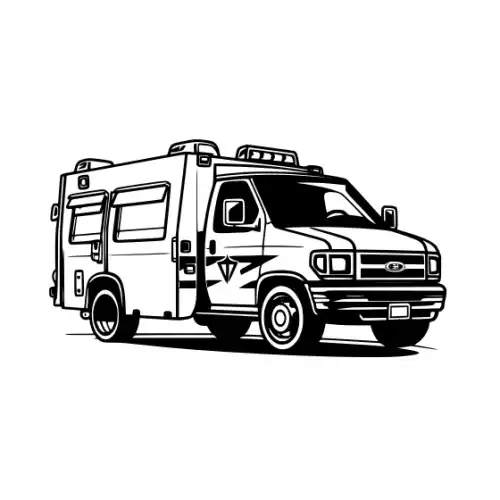 Ambulance Silhouette SVG Design | SVG Files for Cricut & Print