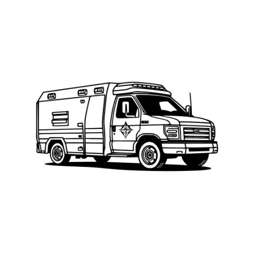 Ambulance Silhouette SVG Design | SVG Files for Cricut & Print