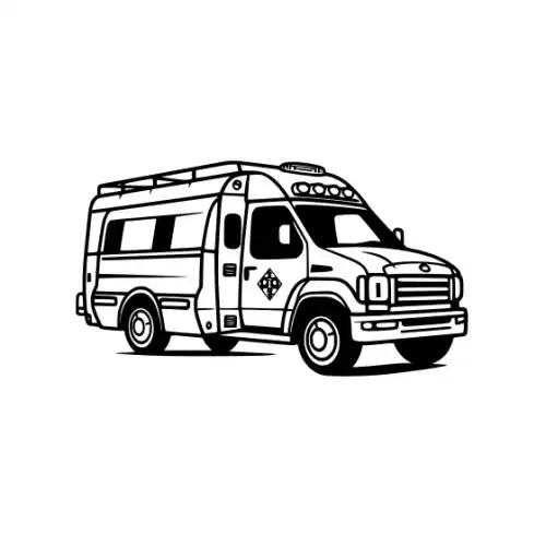 Ambulance Silhouette SVG Design | SVG Files for Cricut & Print