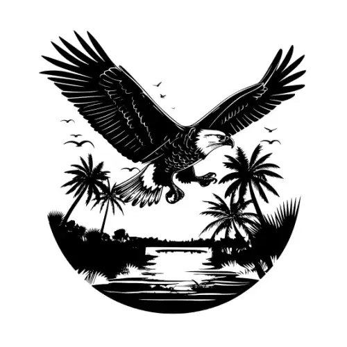 American Eagle Silhouette SVG Design | SVG Files for Cricut & Print