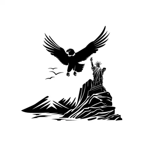 American Eagle Silhouette SVG Design | SVG Files for Cricut & Print