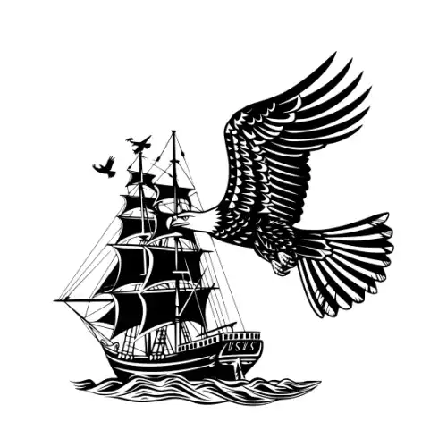 American Eagle Silhouette SVG Design | SVG Files for Cricut & Print