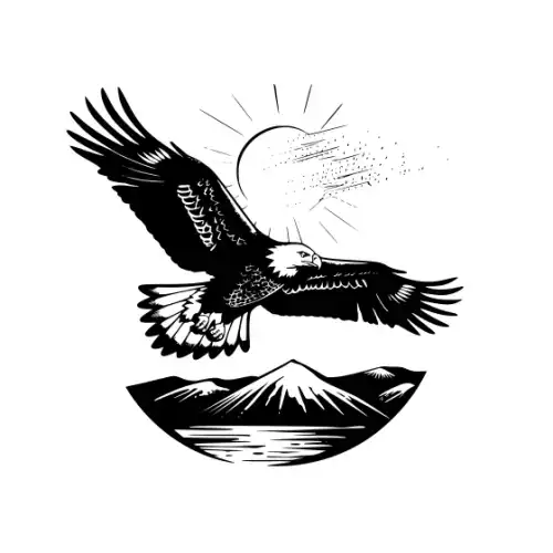 American Eagle Silhouette SVG Design | SVG Files for Cricut & Print