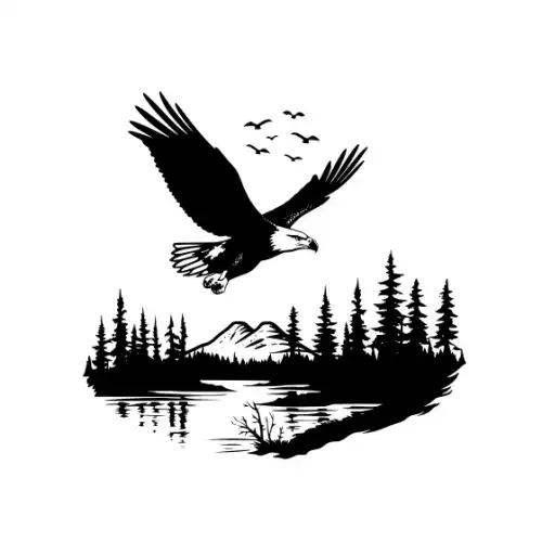 American Eagle Silhouette SVG Design | SVG Files for Cricut & Print