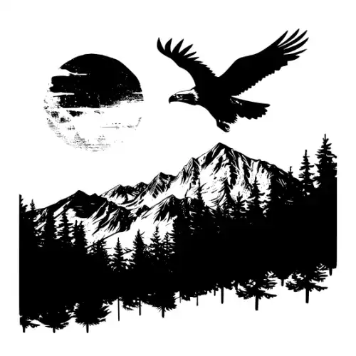 American Eagle Silhouette SVG Design | SVG Files for Cricut & Print
