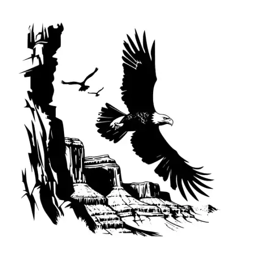 American Eagle Silhouette SVG Design | SVG Files for Cricut & Print