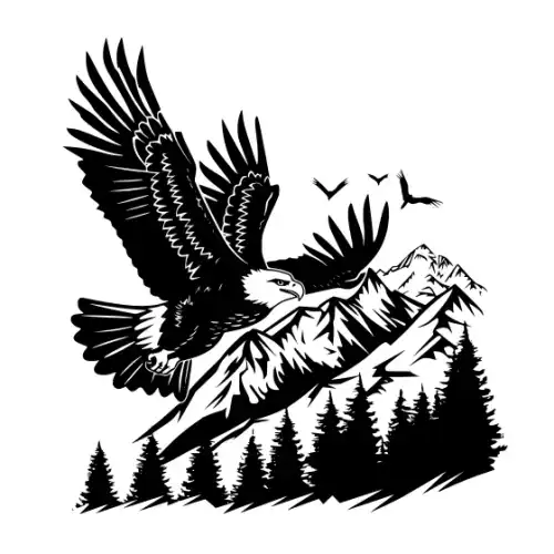 American Eagle Silhouette SVG Design | SVG Files for Cricut & Print