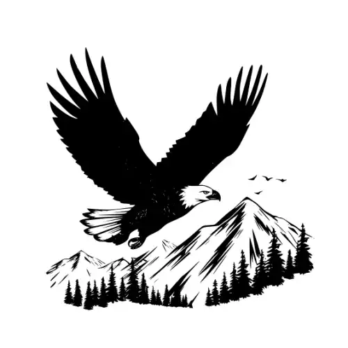 American Eagle Silhouette SVG Design | SVG Files for Cricut & Print