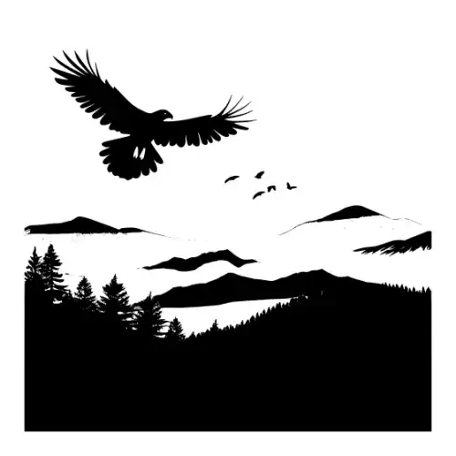 American Eagle Silhouette SVG Design | SVG Files for Cricut & Print
