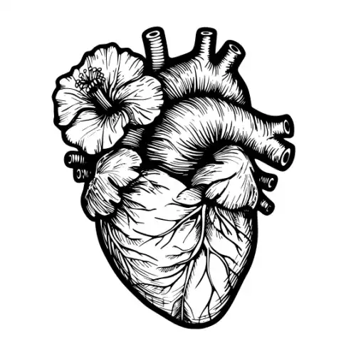 Anatomical Flroal Heart Silhouette SVG Design | SVG Files for Cricut & Print